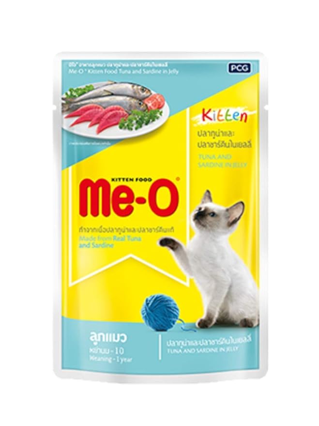 Me-O Wet Kitten Food, Tuna and Sardine in Jelly (12 x 80 gm)